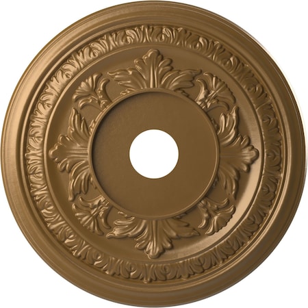 Ekena Millwork Baltimore PVC Ceiling Medallion (Canopies up to 7 3/4"), 22"OD x 3 1/2"ID x 1"P, Metallic Gold Rush CMP22BACGH
